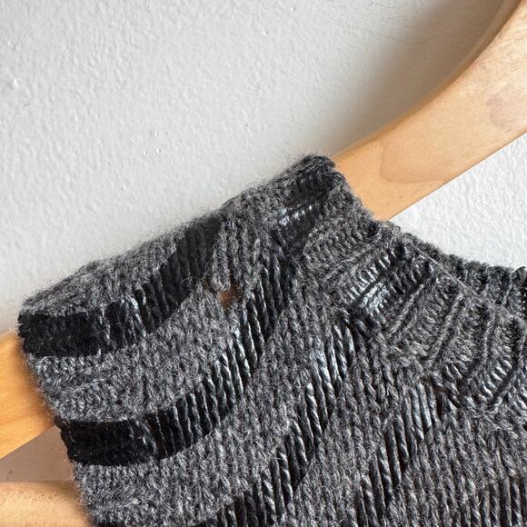 100% Cashmere CHRISTOPHER KANE Metallic Chevron Knit Tank Top - Picture 9 of 9